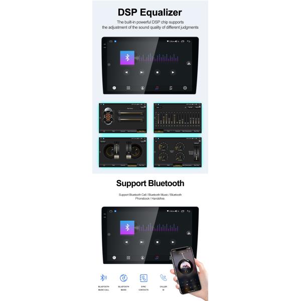 Carditai 9Inch Car Radio 2Din Media Player with 2K Screen Bluetooth USB Mirror Link FM