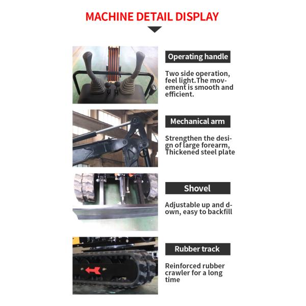 4.4km/h Mini Garden Digger Machine Full Hydraulic 4 Tonne Digger