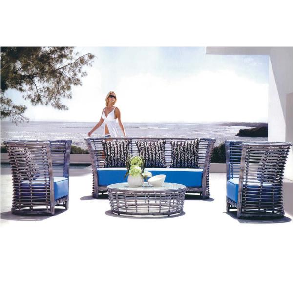 YLX-RN-004 Water Proof Rattan Sofa Chair and Table