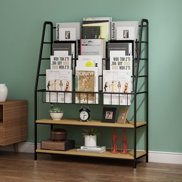 LH Width 350mm Iron And Wood Shelves , Wood And Iron Bookshelf