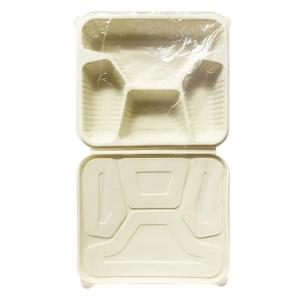 Quality 700ml capacity biodegradable compostable corn starch clamshell food box packaging box for sale