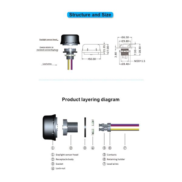 12V Default Lux IP65 10mA for high bay light Daylight Sensor Switch