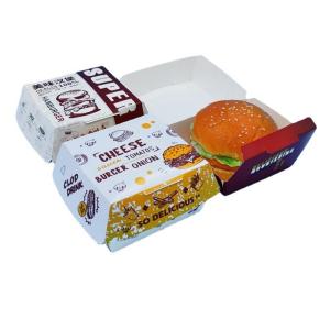 Quality Food Packaging Burger Box with Custom Logo Paperboard Material for sale