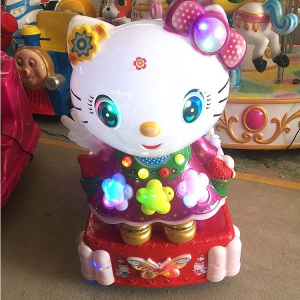 Hello Kitty Cat Shape Kiddie Ride Machines / Kids Amusement Rides
