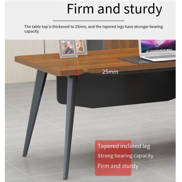 Modern Wooden Executive Desks Business Type L Shape Office Desk with Long Size Cabinet