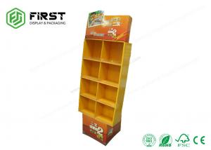 Quality Customized 8 Grids Folding Corrugated Cardboard POP Displays Floor Stands For Supermarket for sale