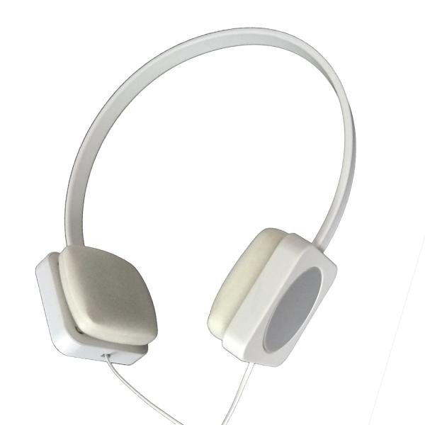 OEM & ODM wired headset with sound deduction for music fancier in thin headband with lightest weight in white