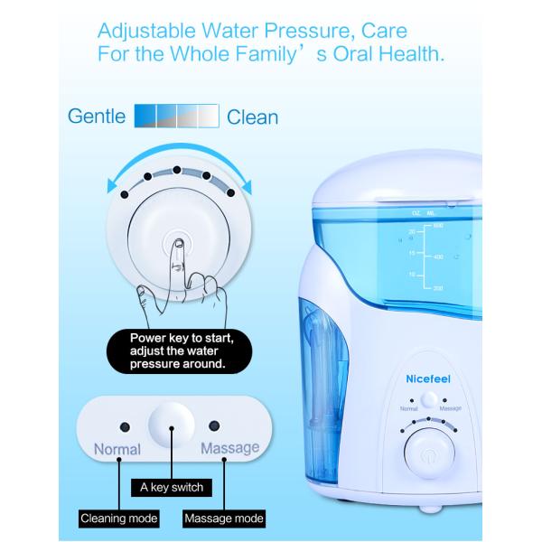 Nicefeel UV Smart Oral Irrigator Countertop Water Flosser 600ml Water Tank