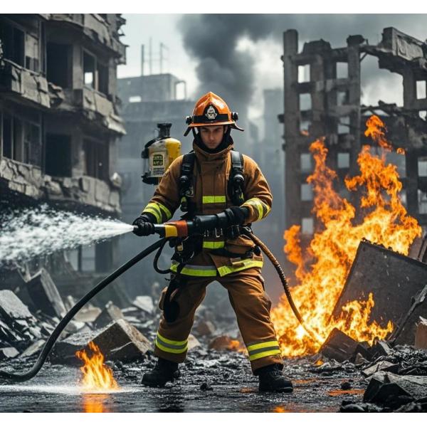 Fireproof Khaki One Piece Work Uniform Flame Retardant Suit