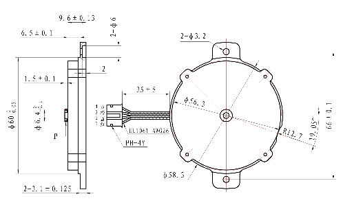57mm Pancake Nema 23 Stepper Cctv Round 500V DC Stepper Motor