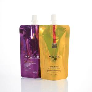 Quality 300ml Purple Yellow Stand Up Pouch plastic Screw Covers for sale