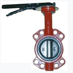 Cast Iron Center Line Wafer Type Butterfly Valve Low Pressure Manual Power