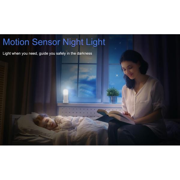 Motion Sensor Night Light Indoor USB Rechargeable Bedside Lamp Portable Adjustable Brightness Nightlight