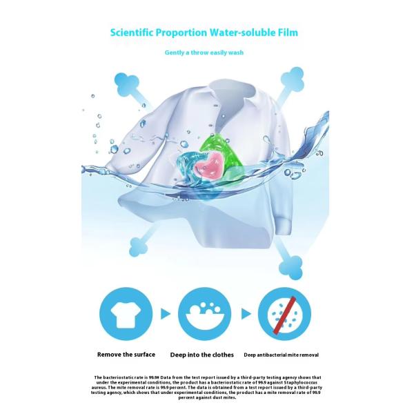 Highly Concentrated 3 In 1 Laundry Detergent Pods Customized Fragrance MSDS Certified