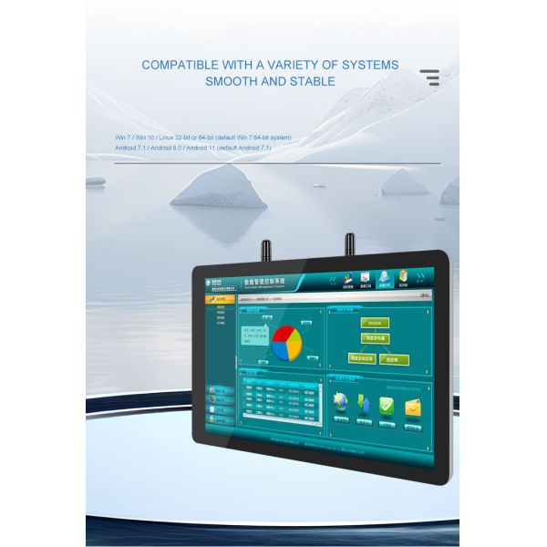 21.5 Inch Ip65 Window/Android/Linux 10 Point LCD Touchscreen Rugged All in One Fanless Embedded Industrial Panel Pc