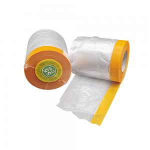China Pre Taped Masking Film Floor Paint Shield Moving Protective Car Plastic Protective Film For Carpets on sale