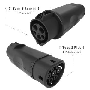 Quality EVSE Adaptor 16A 32A Electric Vehicle Car EV Charger Connector Type 1 To Type 2 EV Adapter for sale