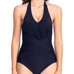 Cross Halterneck Halter Belly Cover One Piece Swimsuit