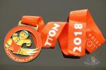 Shiny Gold Plating Metal Award Medals Soft Enamel On Both Side Of Front And Back