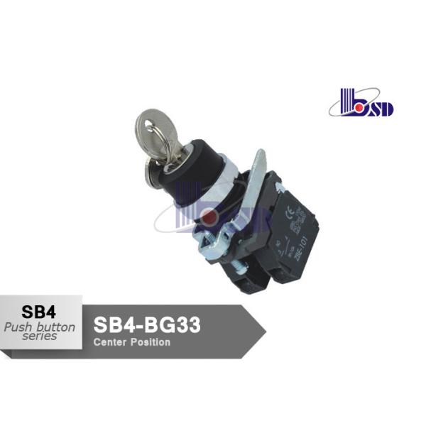 Metal Push Button Switch SB4 Series Key Selector Switch Anti - Electrical Erosion