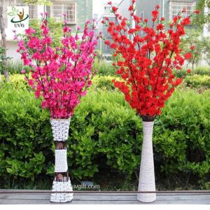 China UVG CHR099 Wedding decoration materials artificial peach blossom branch with fabric flower on sale