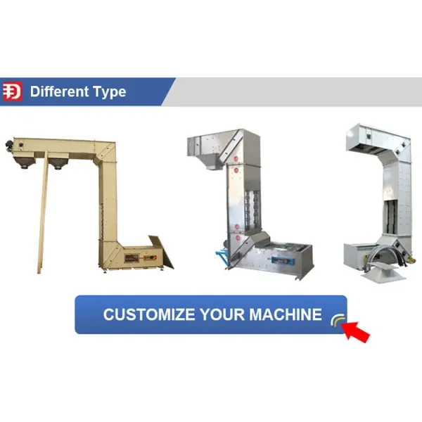 Customized Modular Z Bucket Elevator For Potato Chips Multimouth Output