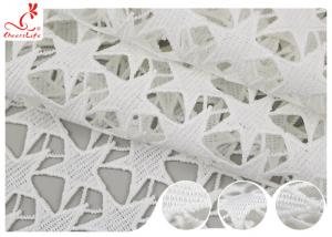 China SGS Width 120cm Embroidered Floral Lace Fabric For Dress Making on sale