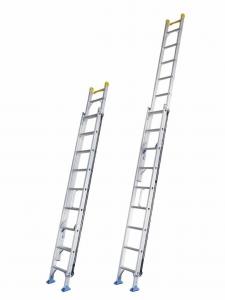 China Rescue Aluminium Extensible Ladders Two Sections 2.9mm Non Skid Feet on sale