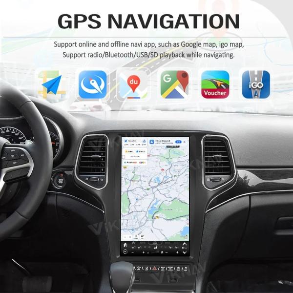 14.4inch Car radio For 2014-2019 Jeep Grand Cherokee Multimedia Player Android GPS Navigation 4G wifi Wireless Carplay