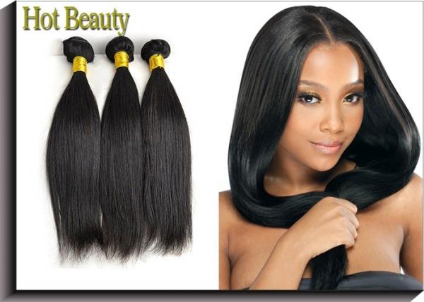 Buy Natural Black Remy Virgin Human Hair Extensions Straight Type at wholesale prices