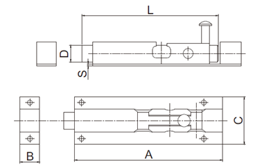 Security Two-Bolt Bathroom Sliding Door Bolt/Gate Latch Tower Sliver Zinc Steel