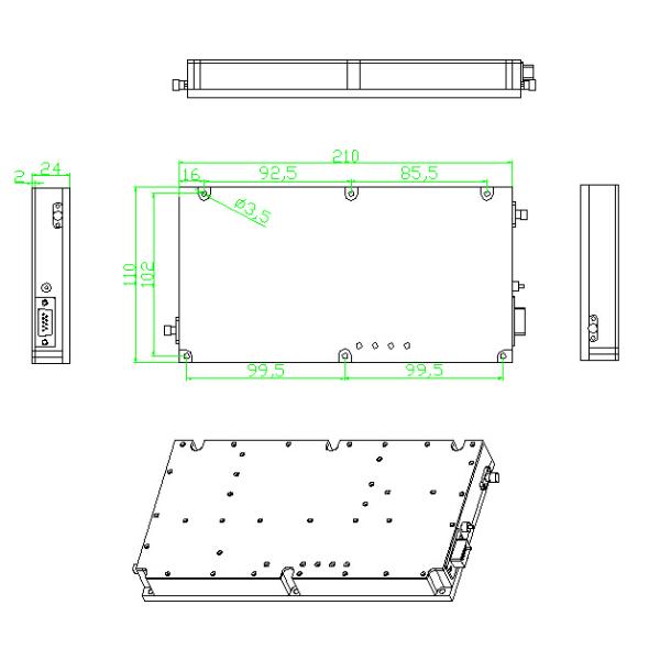 75-100W RF Linear Power Amplifier 900-980MHz 50dB Gain 27VDC