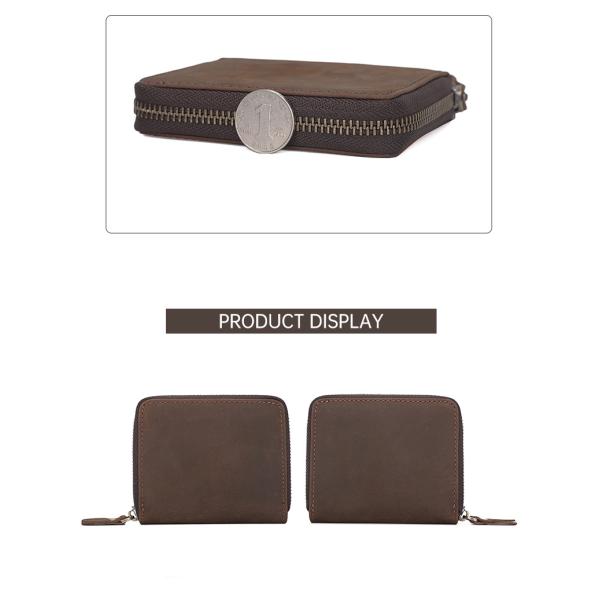 Luxury Design Bifold Leather Wallet with Coin Pocket and Nylon Lining Material