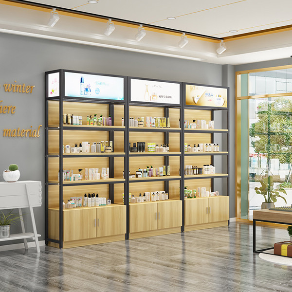 High Metal And Wood Shelving Unit For Skin Care, Product Adjustable Display Shelves,storage and shelving units