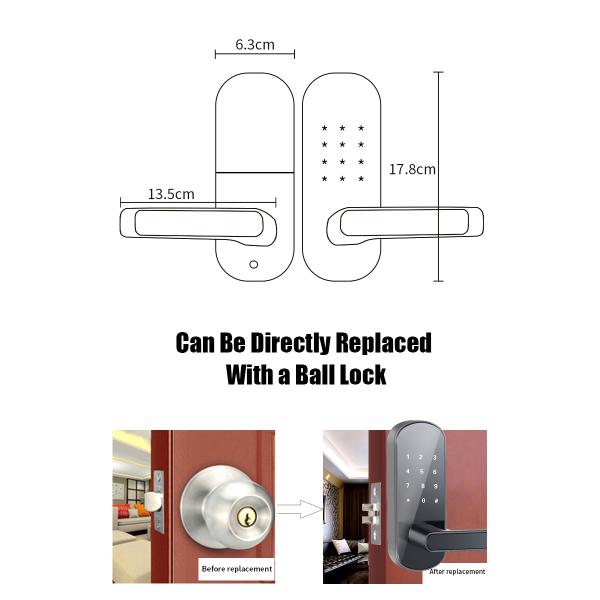 Home Smart Tuya App Wifi Digital Smart KeyPad Electronic Deadbolt Door Lock M7W unlocked by card ,code ,key and wifi app