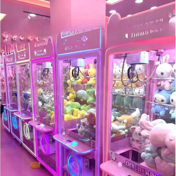 Dreamland Factory ICT Bank Note Bill Acceptor Panda Pink Claw Crane Toys Plush Game Machine for sale