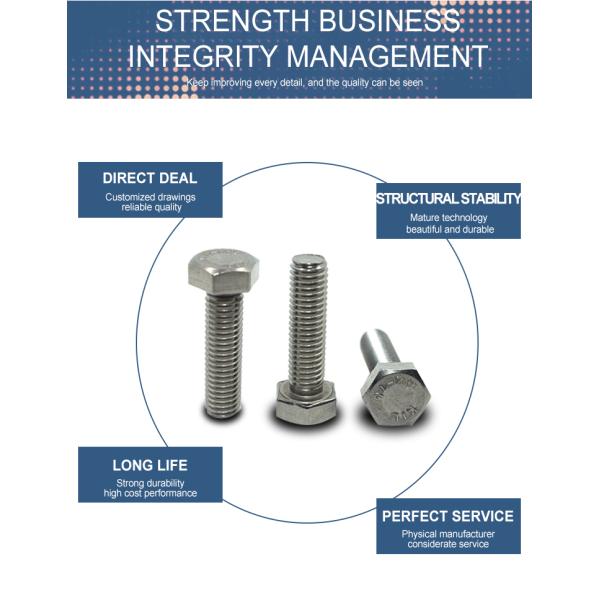 Stainless Steel Hex Bolts DIN 933 SS304 Passivated Finish ISO4017 DIN933 M3 M4 M5 M6 M8