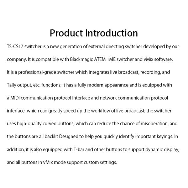 Switching Station Control Panel Compatible with BMD ATEM Switchers and vMix Software
