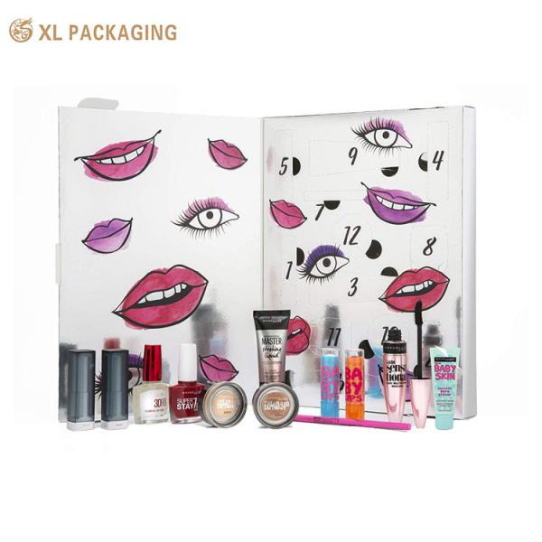 XL Packaging Custom Gift Box Packaging Customized Logo Partone Color CMYK Design 12 Drawer Calendar Box for Tea Bag Skin Care Cosmetic