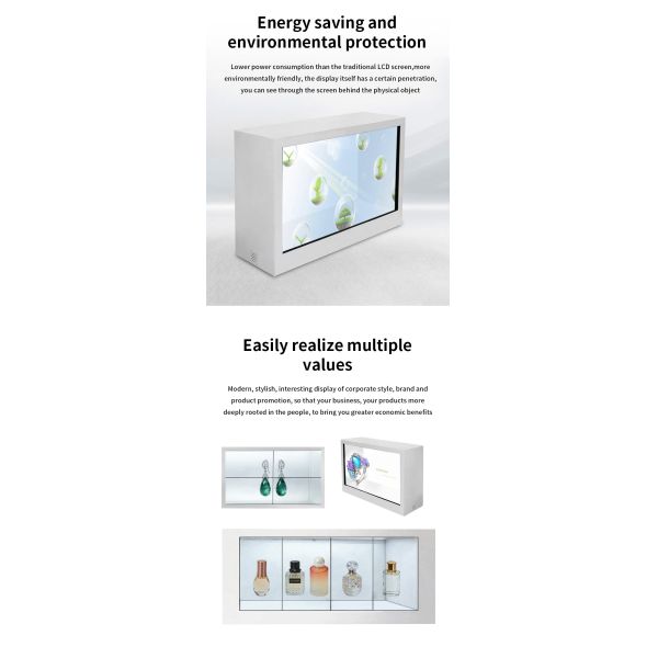 49 Inch Transparent LCD Display Showcase Cabinet Interactive Digital Signage Box for Museum Retail