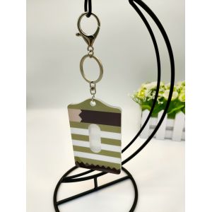 ODM Acrylic Sheet Keychain , Offsetprinted Key Card Holder Keychain