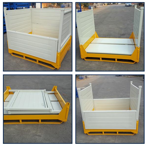 Wire Mesh Foldable Stackable Pallet Cages For Warehouse