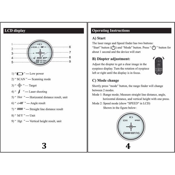 1500MOutdoor Laser Distance Meter Telescope Digital Monocular Rangefinder High-precision Range Finder Distance for Golf