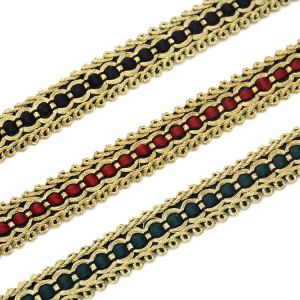 Quality KJ20018 Metallic Golden 1.5cm Crochet Edgings And Trims for sale