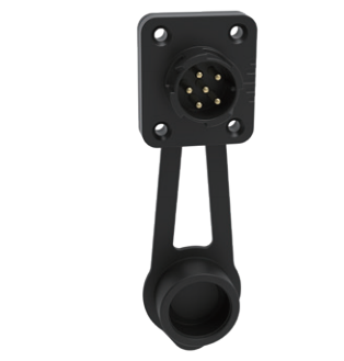 5pin Black M19 Connector 15A Solder Overmolded Aluminum Alloy Shell Nylon IP67