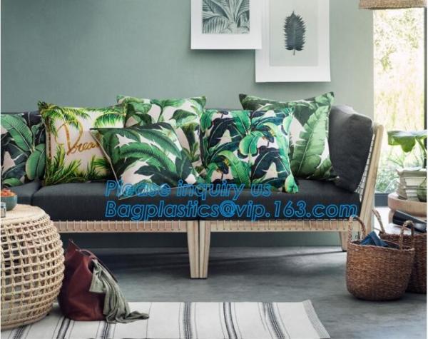 Tropical leaf latest design digital printing cushion cover wholesale decorative pillow covers,Latest design custom print