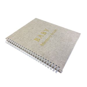 Quality Journals Spiral Bound Book Hardcover Hot Foil Stamping Natural Linen Fabric for sale