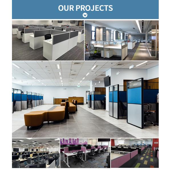 Customized Size Office Workstation with Melamine Board Desktop and Aluminum Frame Modular Office Furniture