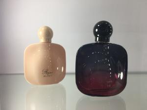 Quality OEM 50ml Glass Luxury Perfume Bottles Flat Shape With Ball Cap for sale