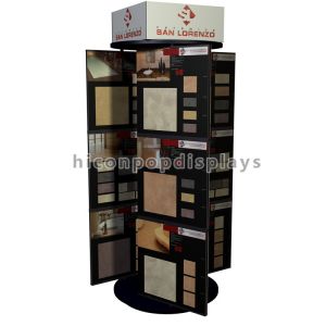 Quality Freestanding Stone Stand Rotating Tile Display Racks 6 Way With Custom Brand Logo for sale